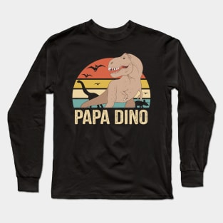 Dad Dino Gift For Papa in Fathers Day Long Sleeve T-Shirt